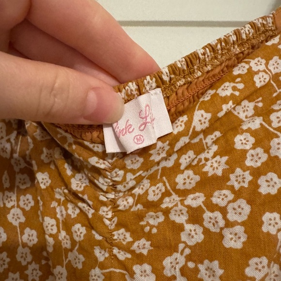 Pink Lily Sweetheart Neck Ruched Back Puff Sleeve Burnt Orange Floral Dresss - Picture 4 of 9